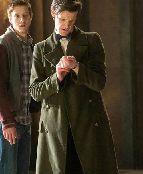 11th Doctor Matt Smith Green Trench Coat