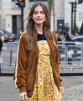 Barbara Palvin Paris Show Brown Suede Jacket