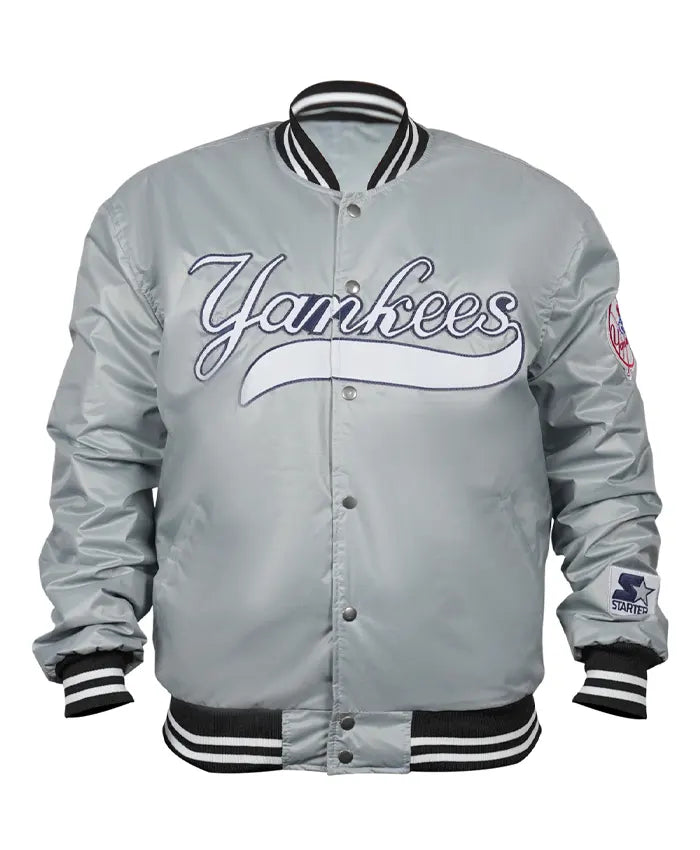 90’s New York Yankees Varsity Silver Jacket