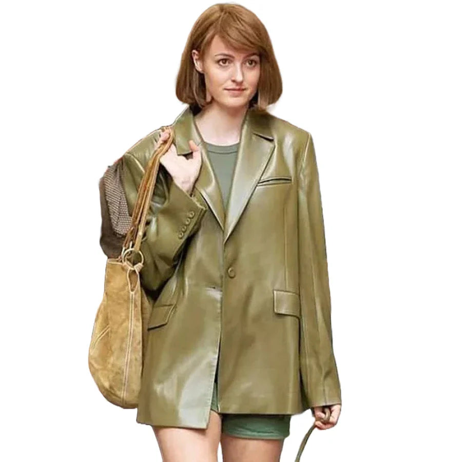 A Different Man Renate Reinsve Leather Blazer