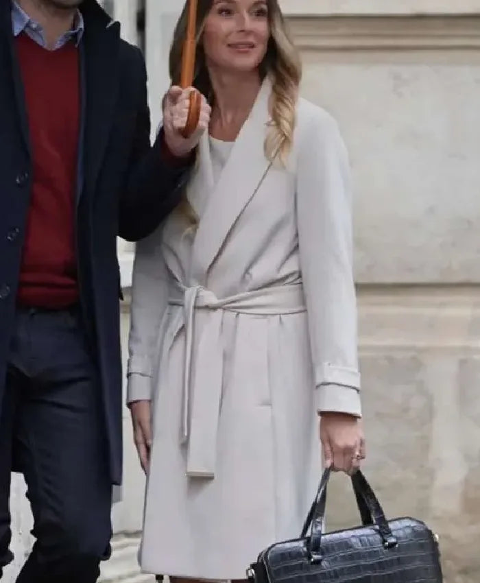 Buy Alexa PenaVega A Paris Proposal 2023 White Wool Coat For Women