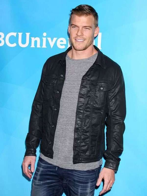 Alan Ritchson NBC Universal Black Leather Jacket