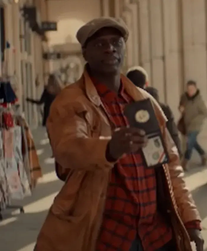 Arsene Lupin Omar Sy Leather Brown Jacket