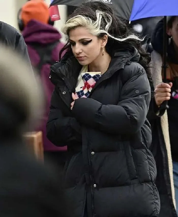 Back To Black Marisa Abela Black Puffer Coat