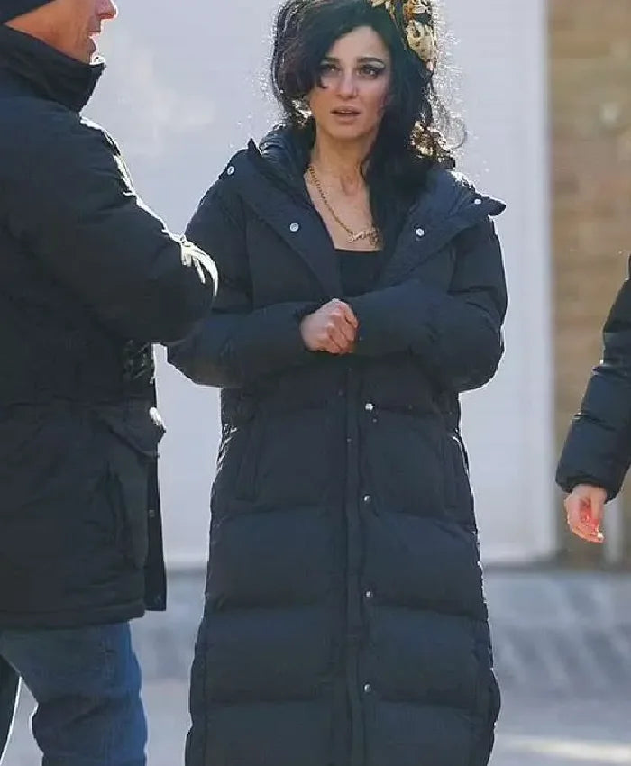 Back To Black Marisa Abela Black Puffer Coat