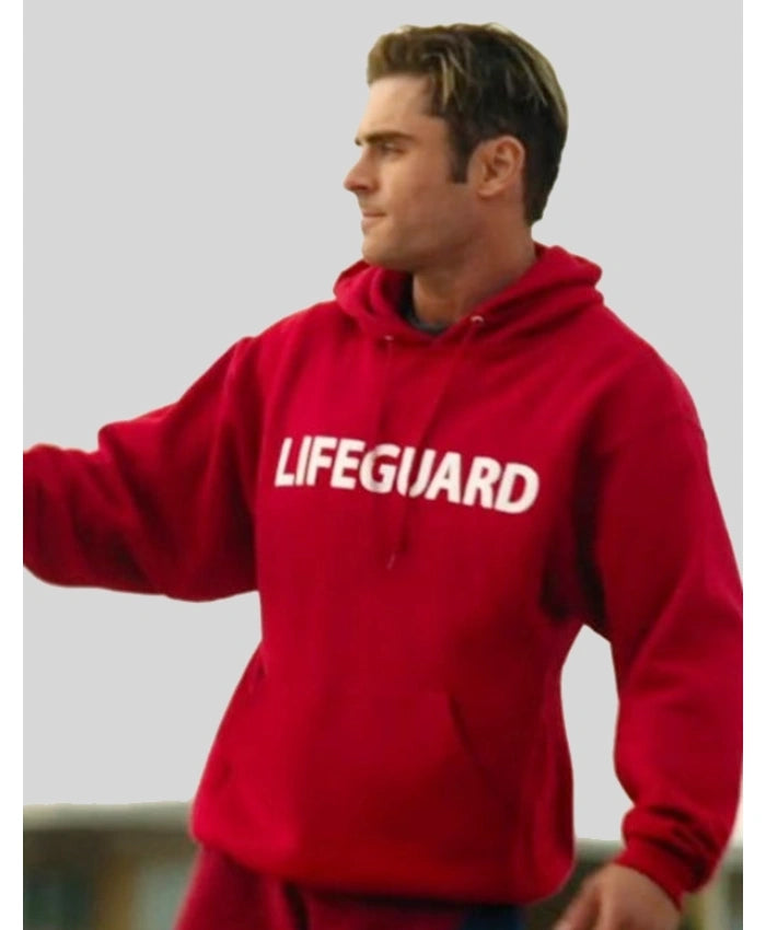 Baywatch Lifeguard Zac Efron Red Hoodie