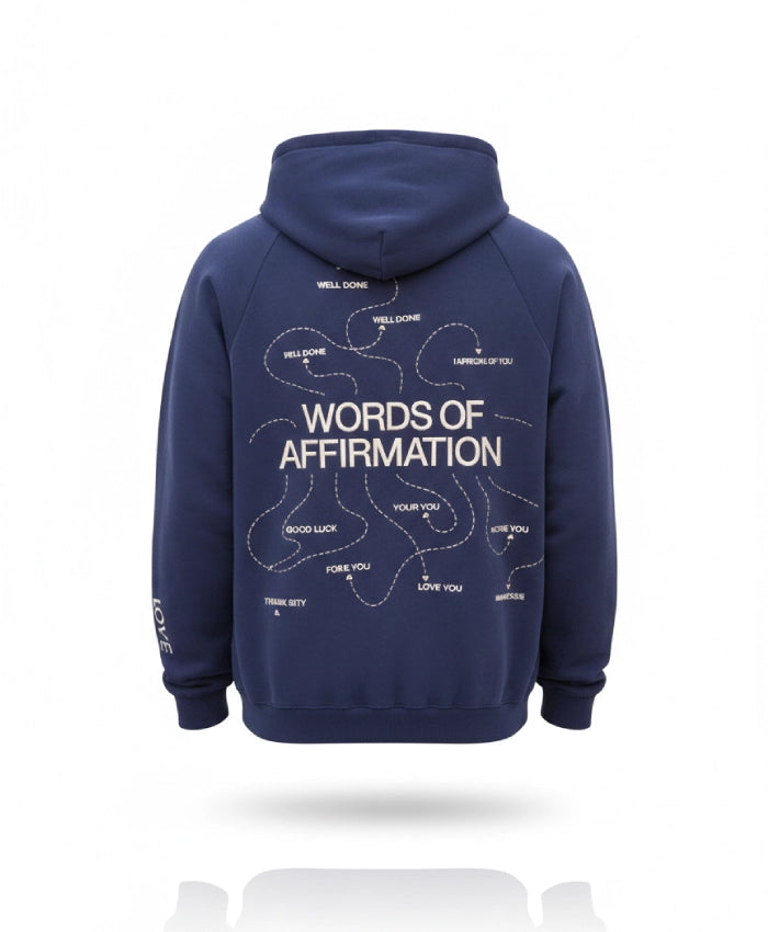 Blue Words of Affirmation Oversized Hoodie