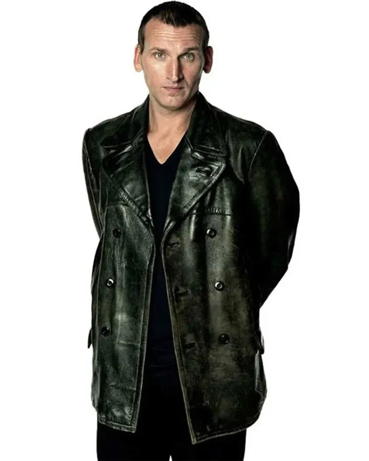 9th Doctor Who Black Leather Jacket