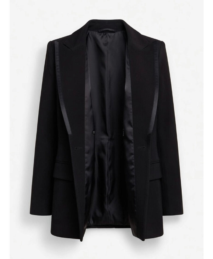 Hannah Waddingham Draped Off The Shoulders Black Blazer