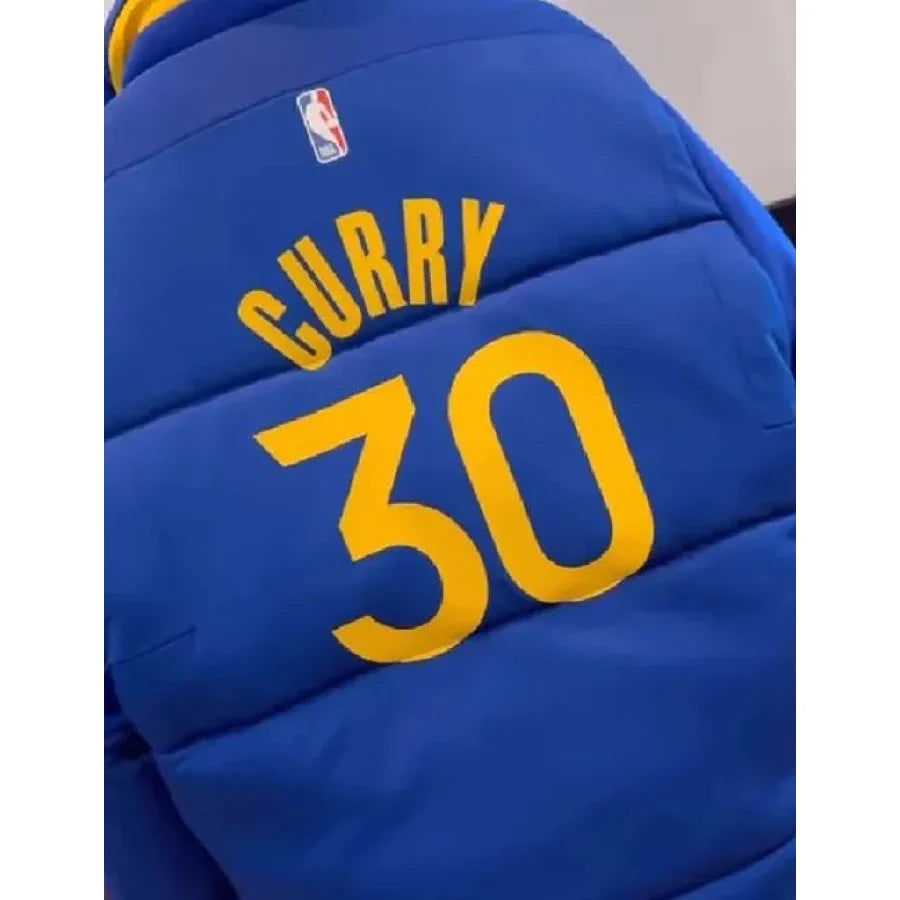 Golden State Warriors Ayesha Curry Blue Puffer Jacket