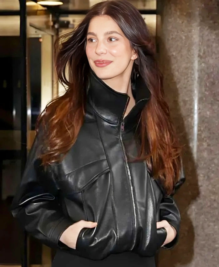 Camila Morrone NYC 2026 Leather Jacket