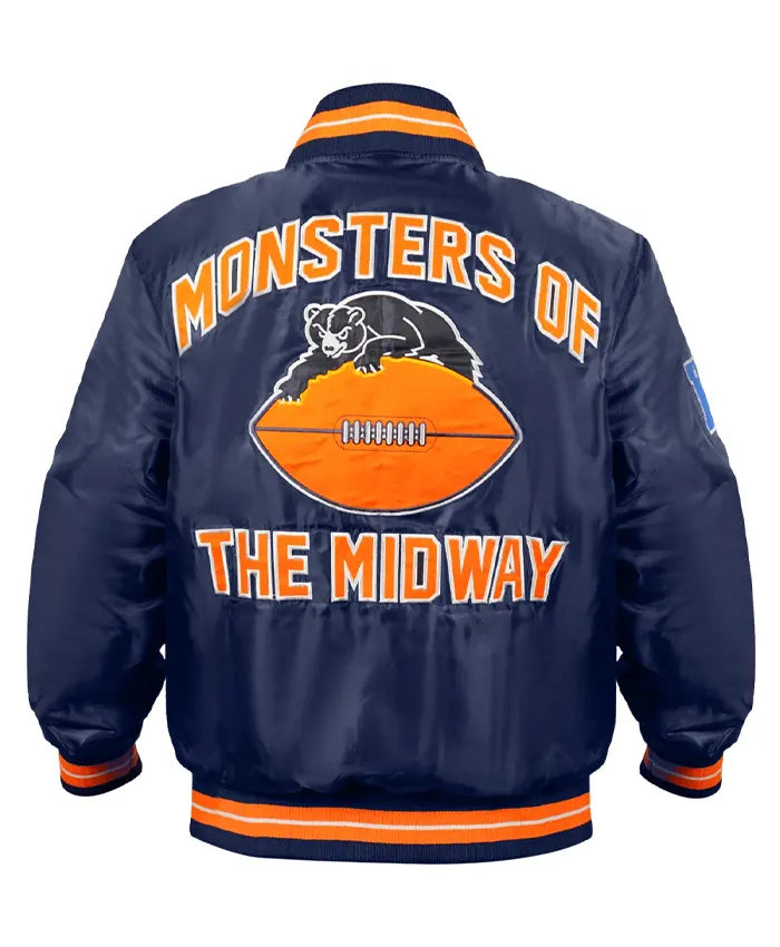 Chicago Bears Double Down Navy Blue Varsity Jacket