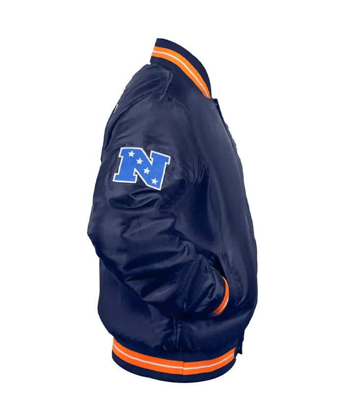 Chicago Bears Double Down Navy Blue Varsity Jacket