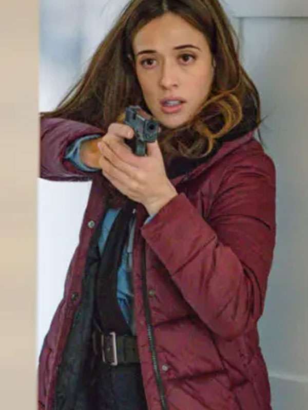 Marina Squerciati Chicago PD Red Puffer Jacket