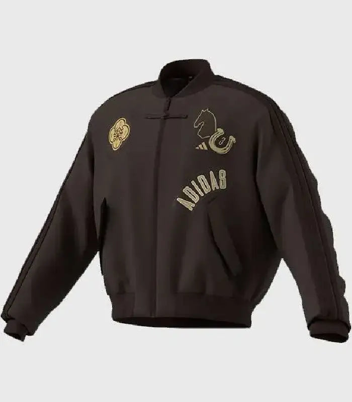 Chinese New Year Brown Bomber Jacket
