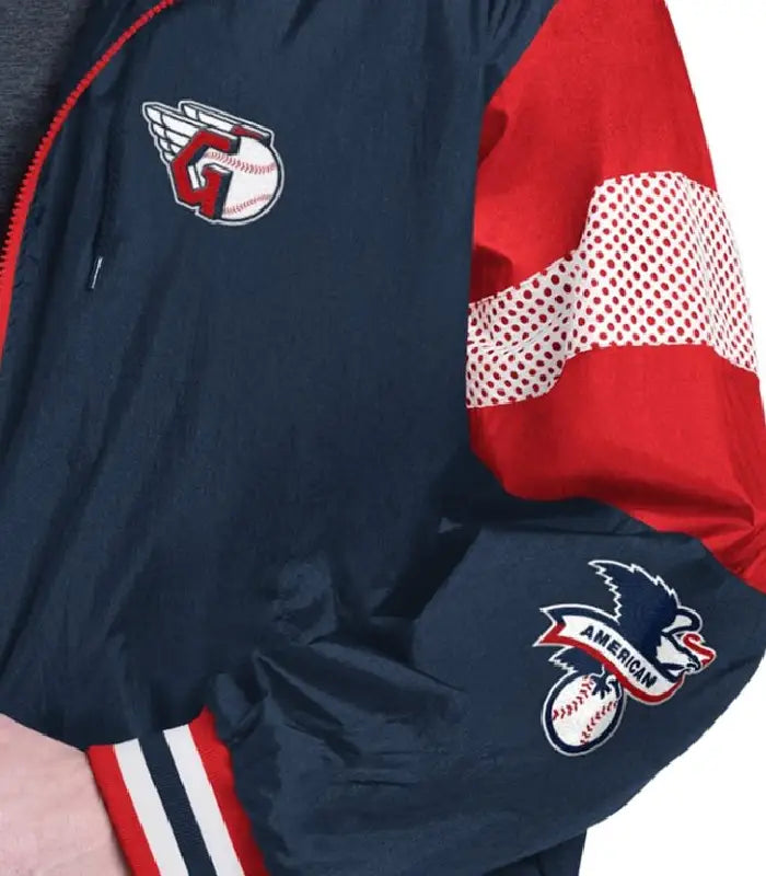 Navy/Red Cleveland Guardians Legacy Lightweight Hooded Jacket
