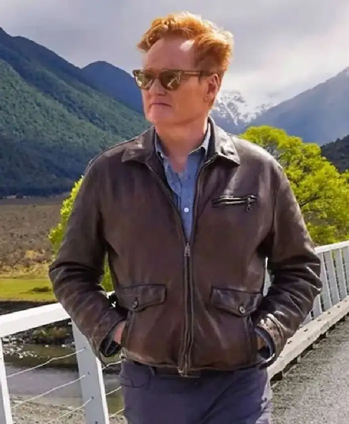 Conan O’Brien Must Go Brown Leather Jacket