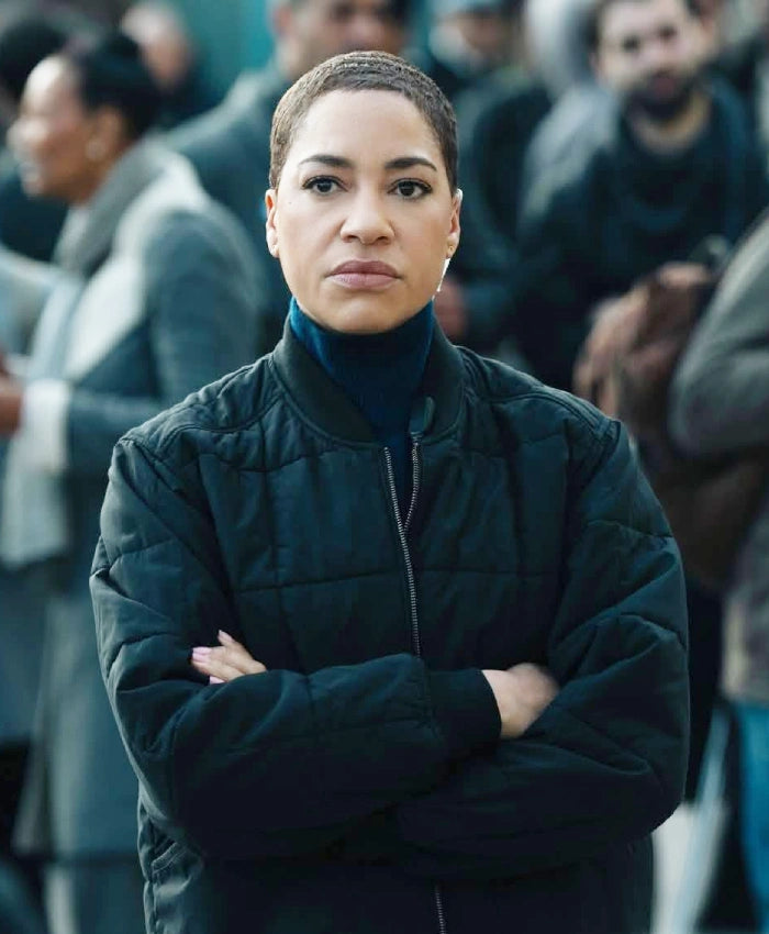 Cush Jumbo Criminal Record S02 Black Quilted Jacket