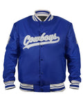 Dallas Cowboys Gray and White Rib Varsity Jacket