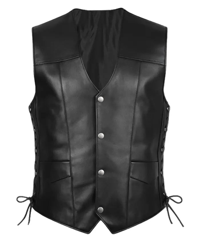 The Walking Dead Norman Reedus Black Leather Vest