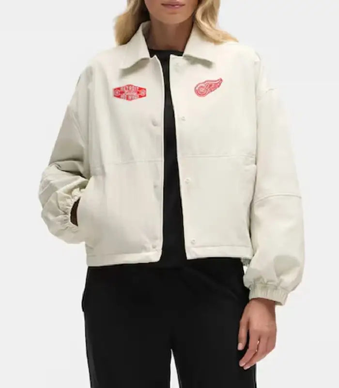 Detroit Red Wings Heathered Bone Coach’s Jacket