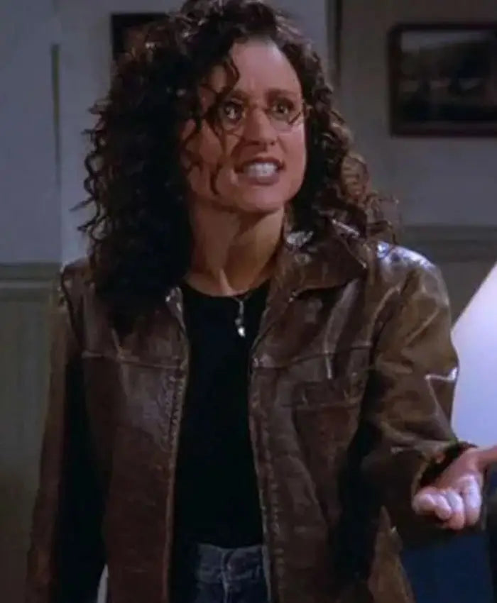 Elaine Benes Seinfeld Brown Leather Jacket