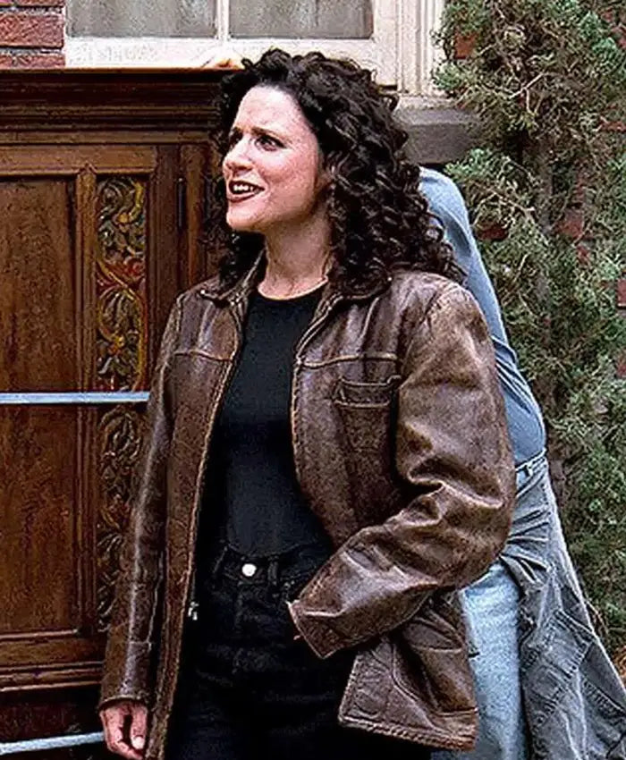 Elaine Benes Seinfeld Brown Leather Jacket