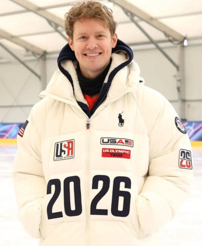 Winter Olympics 2026 Evan Bates Team USA Flagbearer Jacket