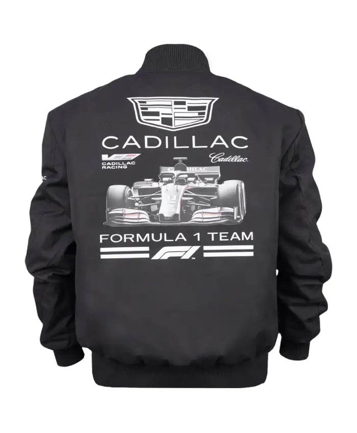 F1 Cadillac Black Racing Bomber Jacket