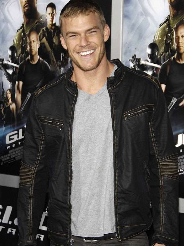 Alan Ritchson Black Leather Jacket