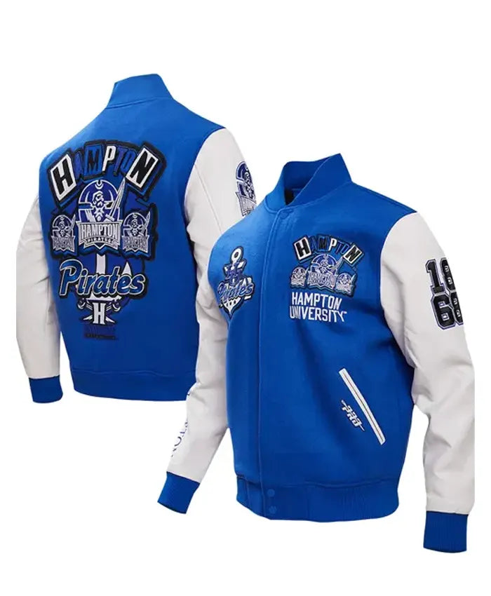 Hampton Pirates Homecoming Blue Varsity Jacket
