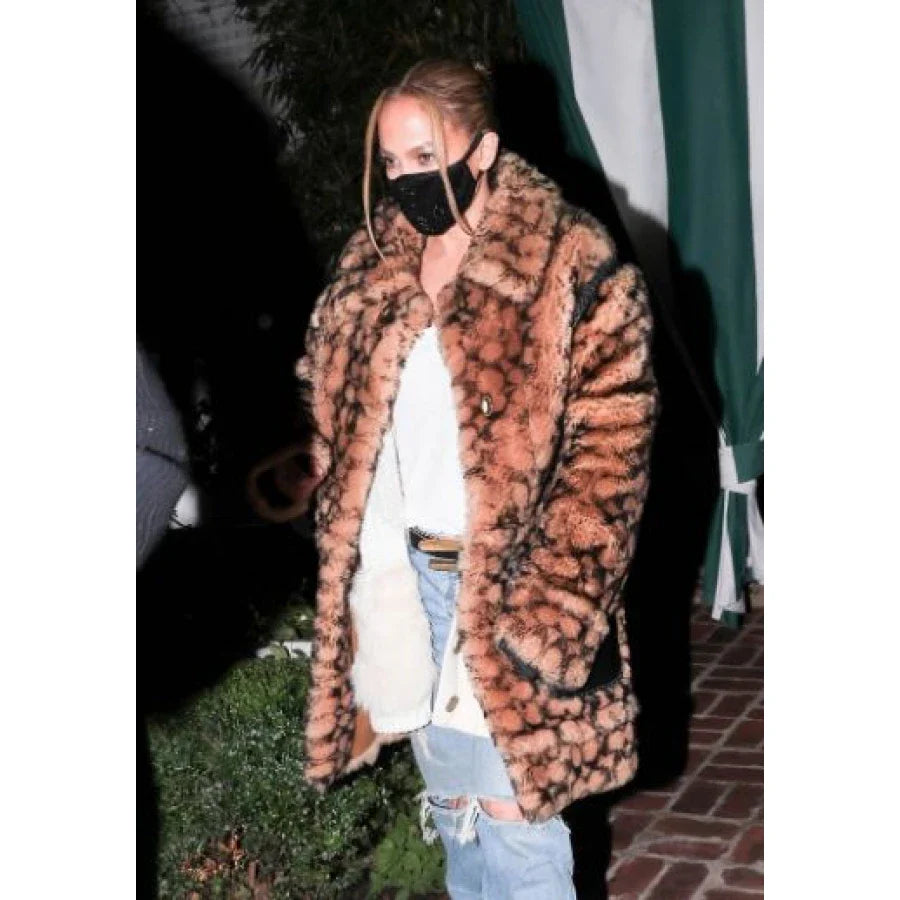 Jennifer Lopez Animal Print Coat