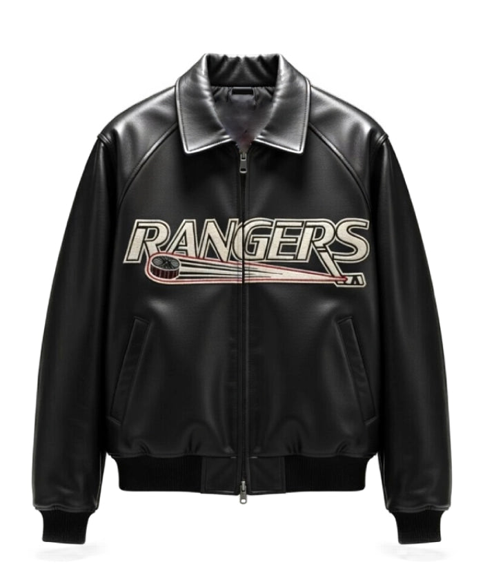 Kith AVIREX NY Rangers Black Jacket