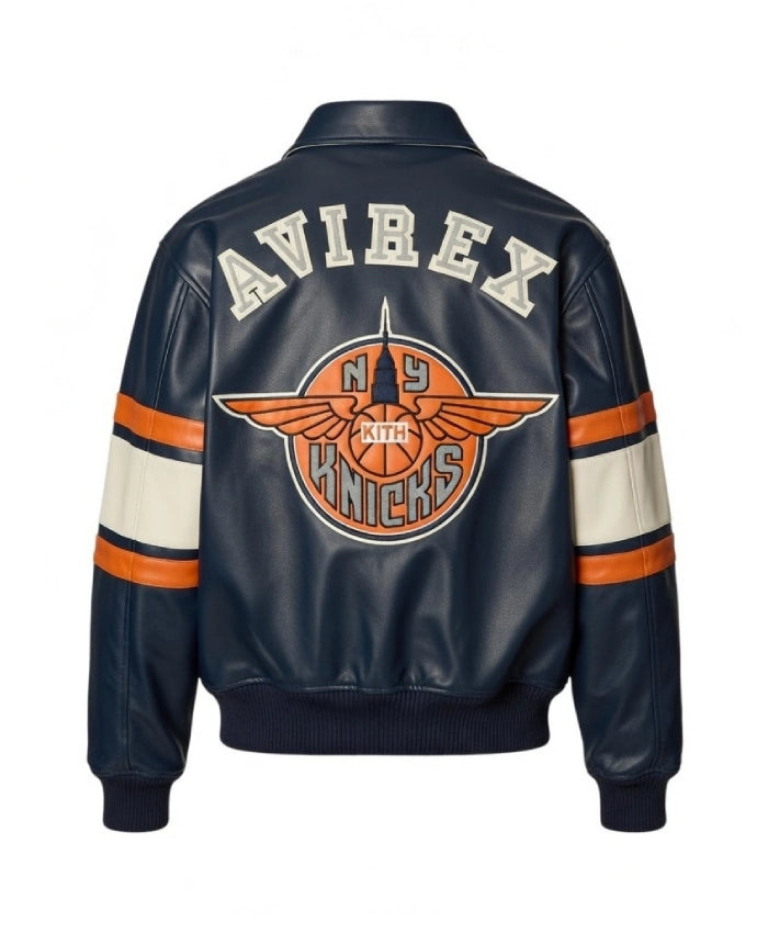 Kith X AVIREX Knicks Leather Jacket