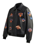 Knicks x Kith x AVIREX Icon Black Bomber Jacket