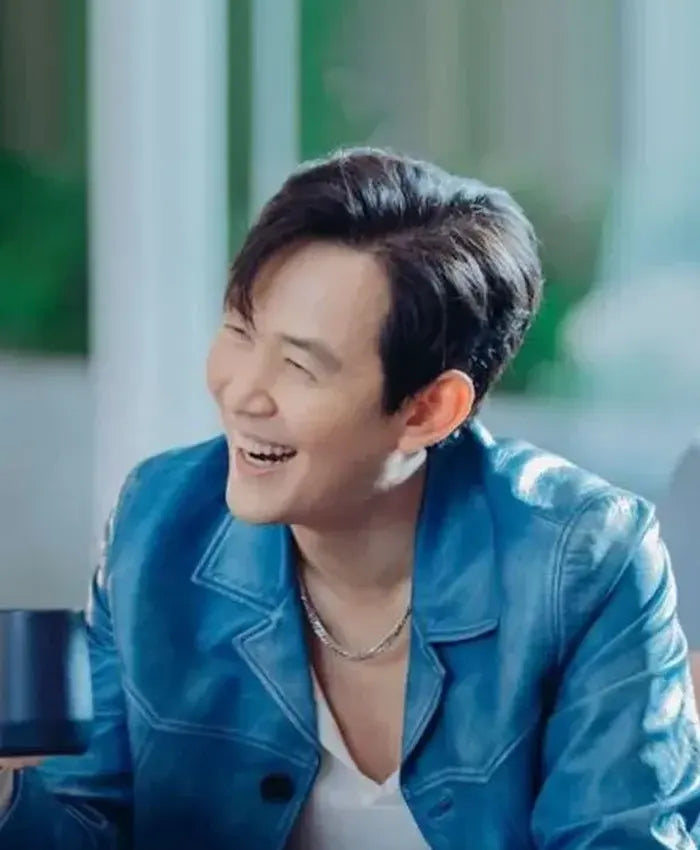 Lee Jung-jae Nice to Not Meet You Blue Leather Jacket