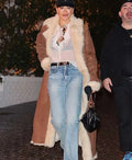 LA 2026 Rita Ora Brown Shearling Coat