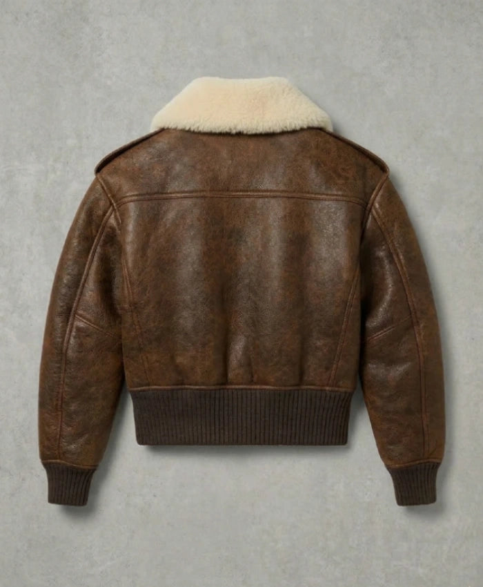 Erin Doherty LV Show 2026 Brown Shearling Jacket