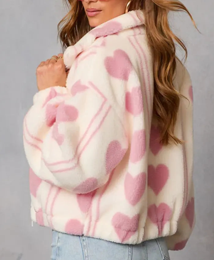 Love All Over Heart Print Jacket