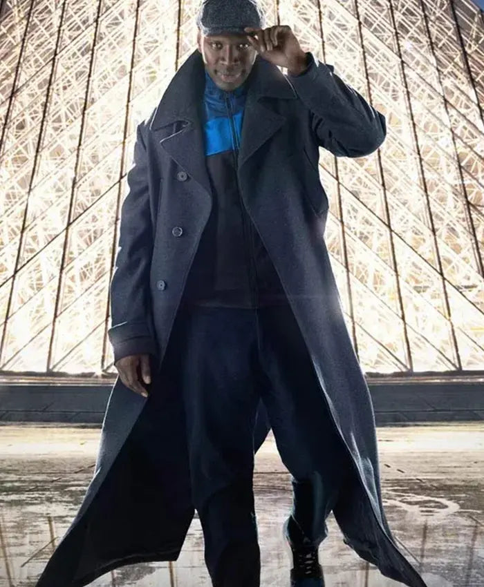 Lupin S01 Assane Black Long Coat
