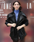 Matilda De Angelis Black Leather Jacket