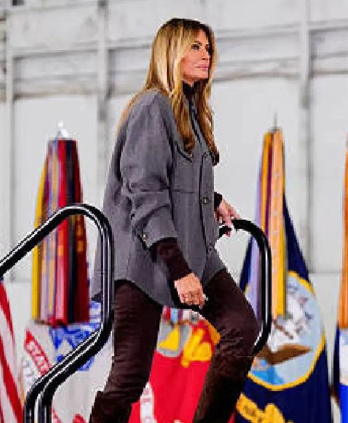 Melania Trump Red Cross Holiday Care Gray Jacket