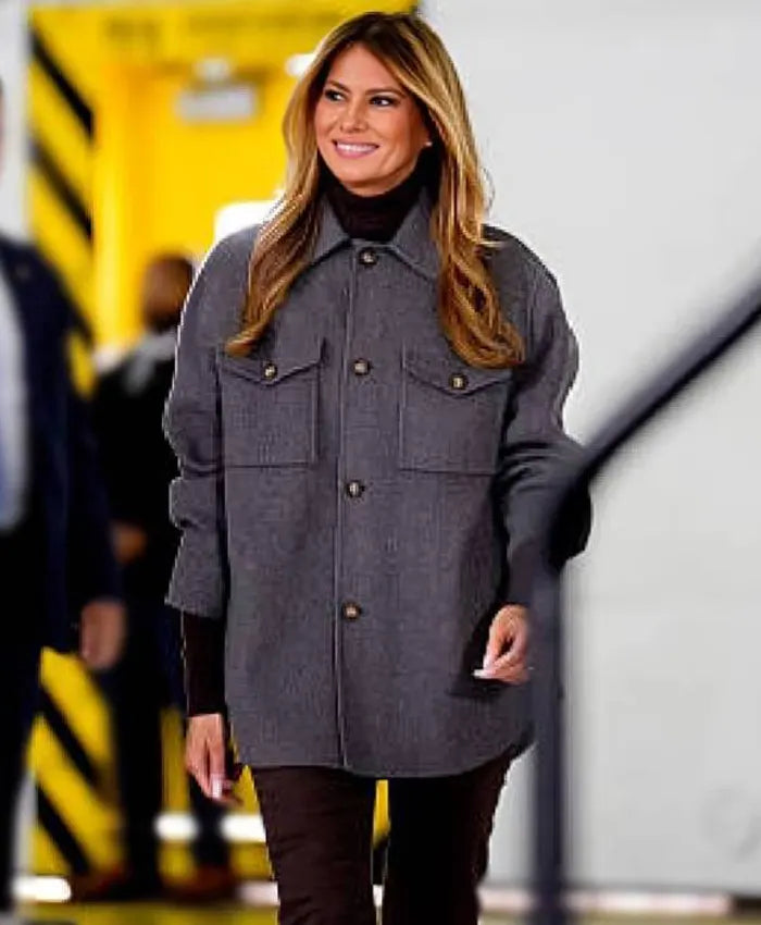 Melania Trump Red Cross Holiday Care Gray Jacket