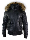 Mens Flying Aviator Bomber Leather Jacket