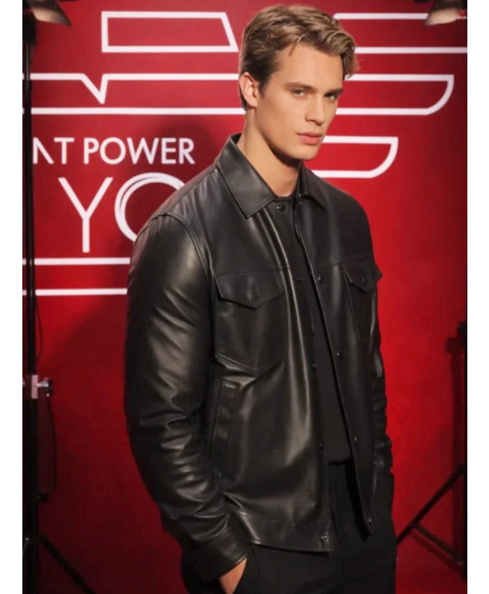 Nicholas Galitzine Milan FW 2026 Leather Jacket