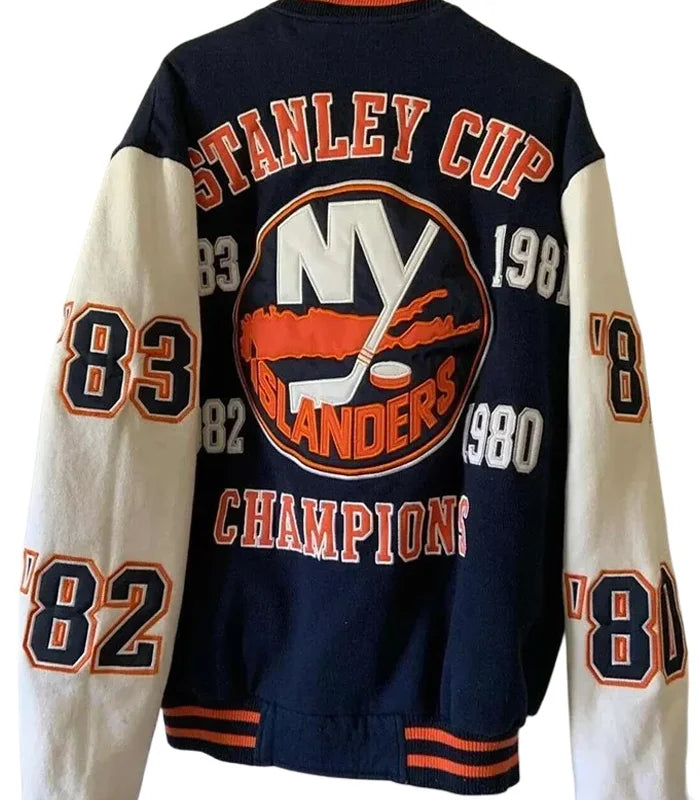 NY Islanders Championship Blue Varsity Jacket