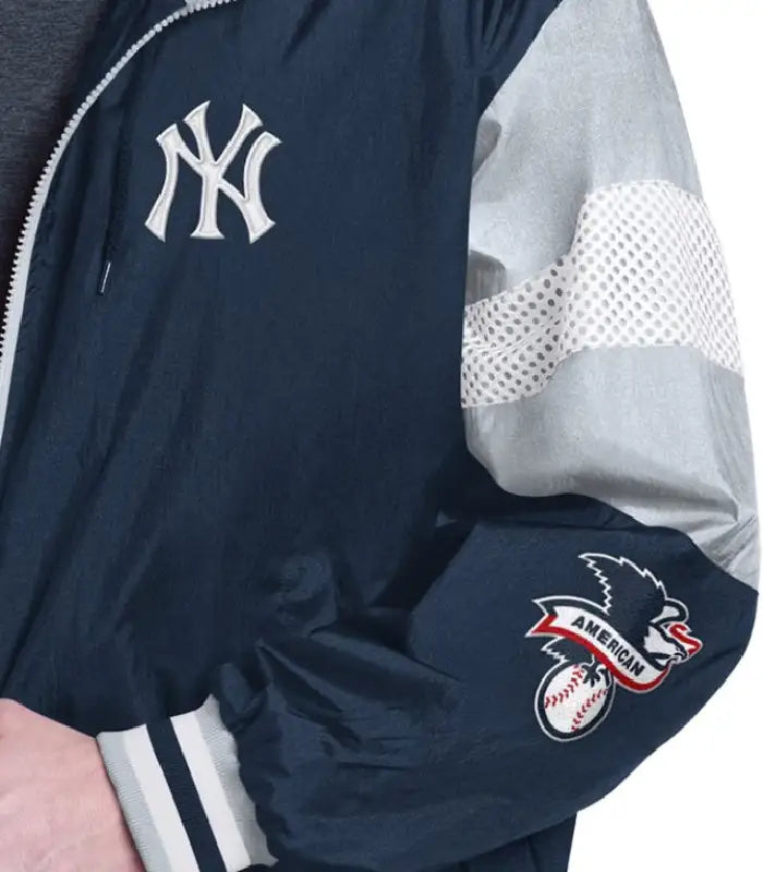 Navy/Gray NY Yankees Legacy Lightweight Hooded Jacket