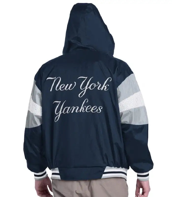 Navy/Gray NY Yankees Legacy Lightweight Hooded Jacket