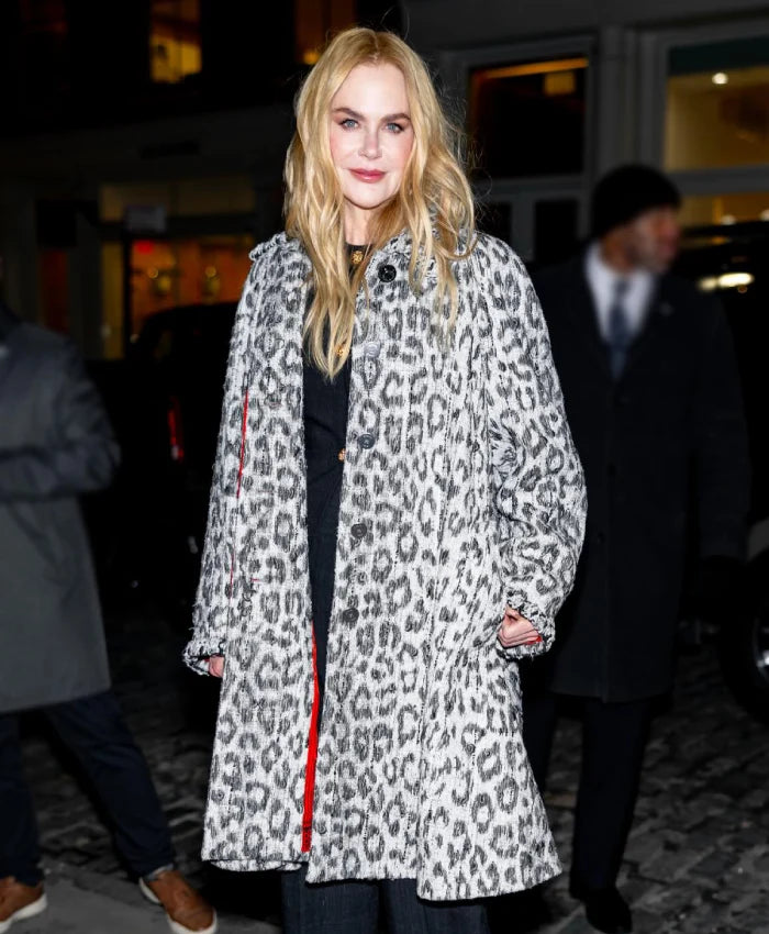 NYC Nicole Kidman Leopard Print Coat