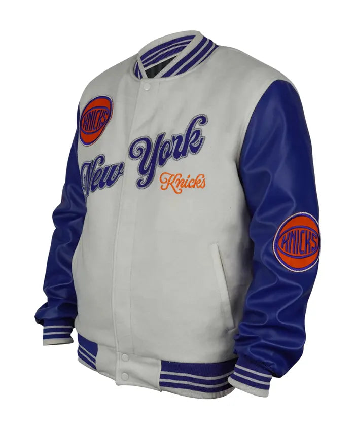 Ny Knicks Cream And Royal Jacket